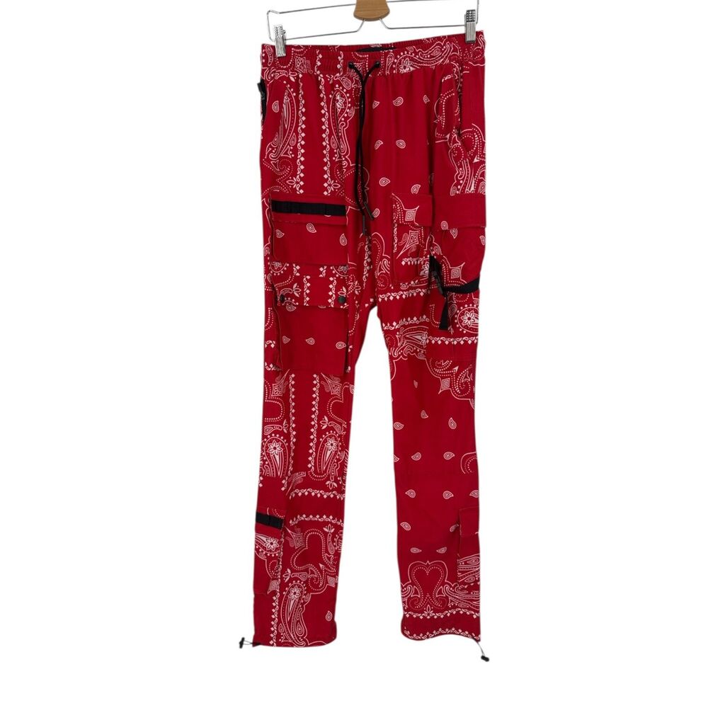 Cargo Pants Red Bandana Print mens Decibel Size Large